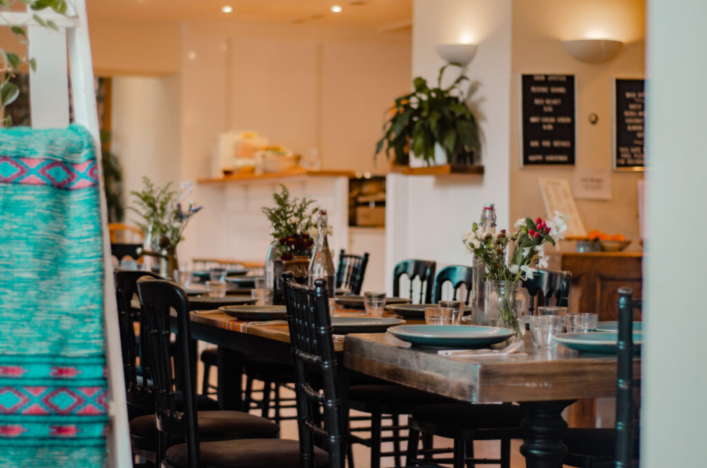 Interior Commercial Photography Crow Spotter The Retreat New Forest Dorset café table 